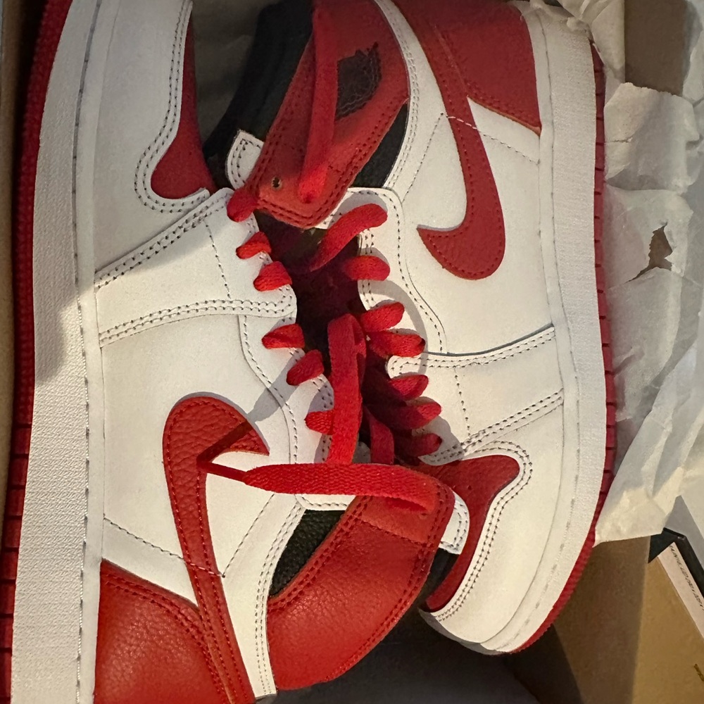 Nike Kids Red and White High-Top Sneakers